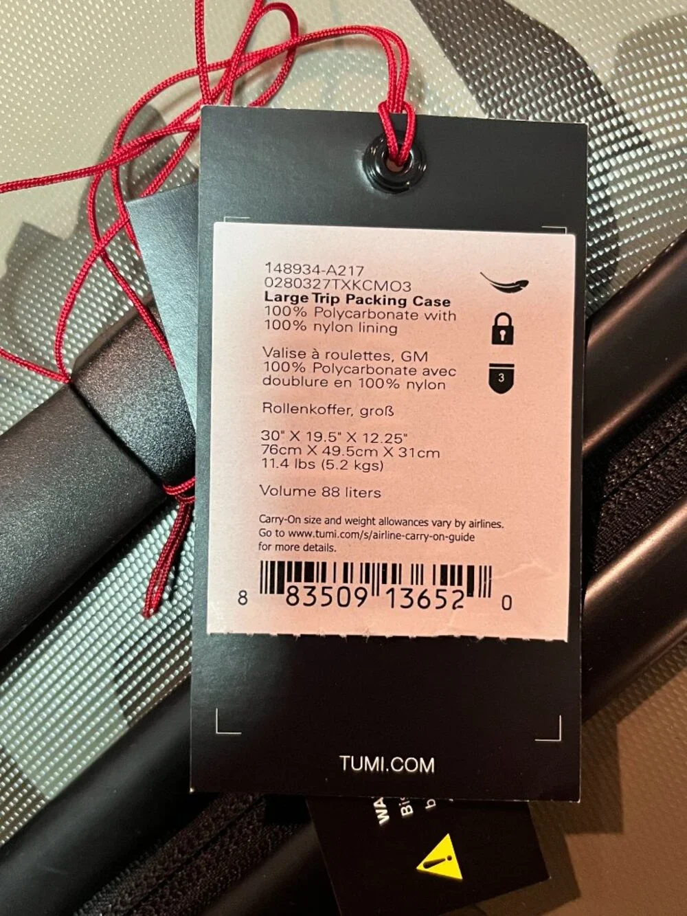 Tumi Vapor - Large Trip Packing Case